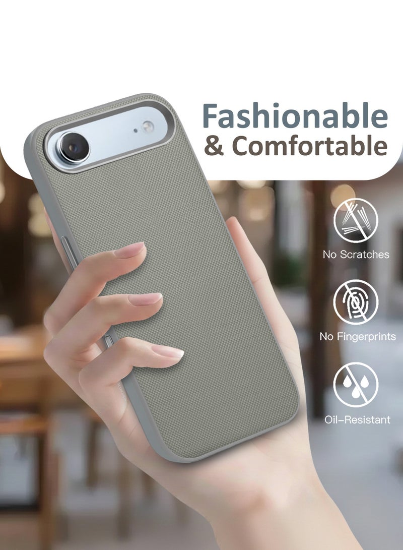 CATANES Vegan Leather Case for iPhone 17 Air - Slim Protective Back Cover with Raised Edge Screen & Camera Protection- Gray - Image 5